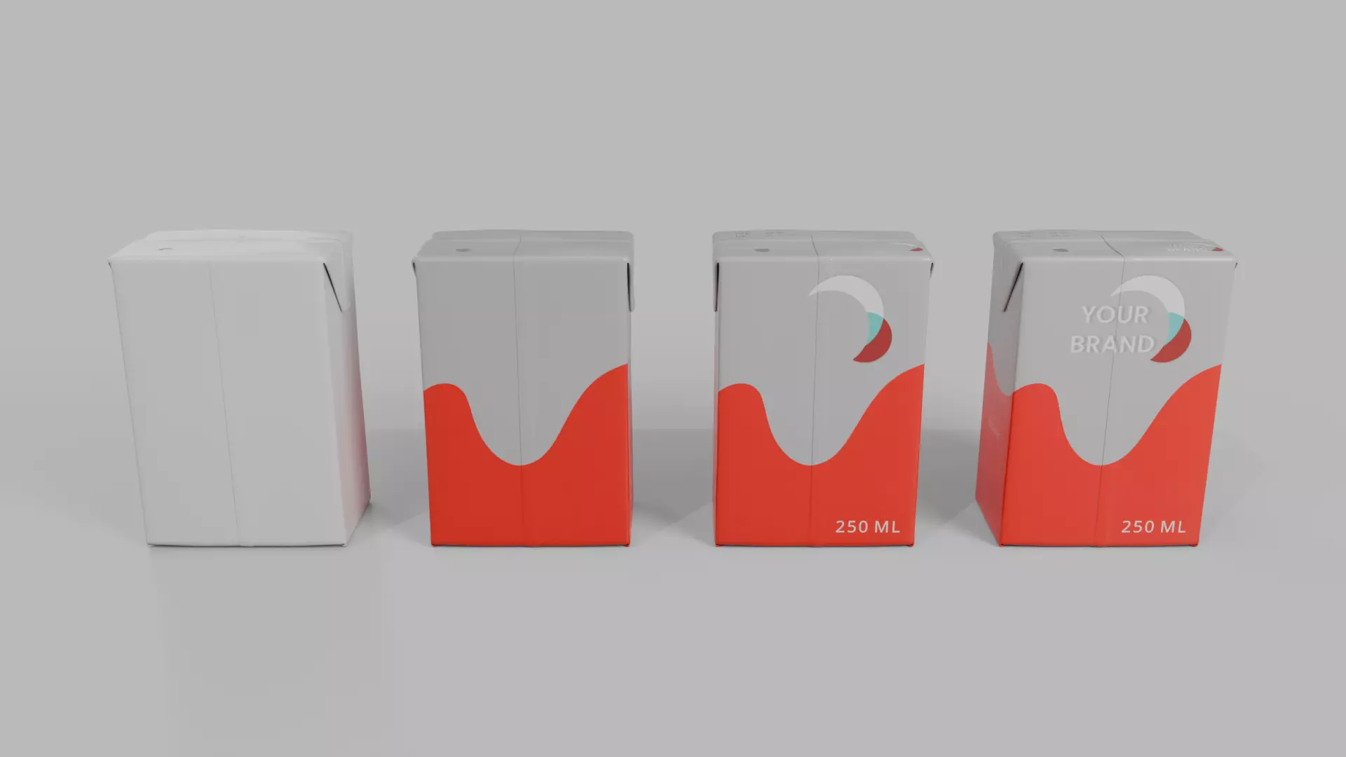 Beverage Carton Brick Small Sizes - Customizable Pack 3D Model Collection_18