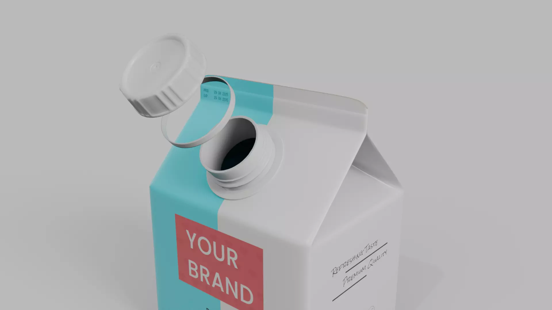 Beverage Carton Gable-Top Full Set - Customizable Pack 3D Model Collection_30