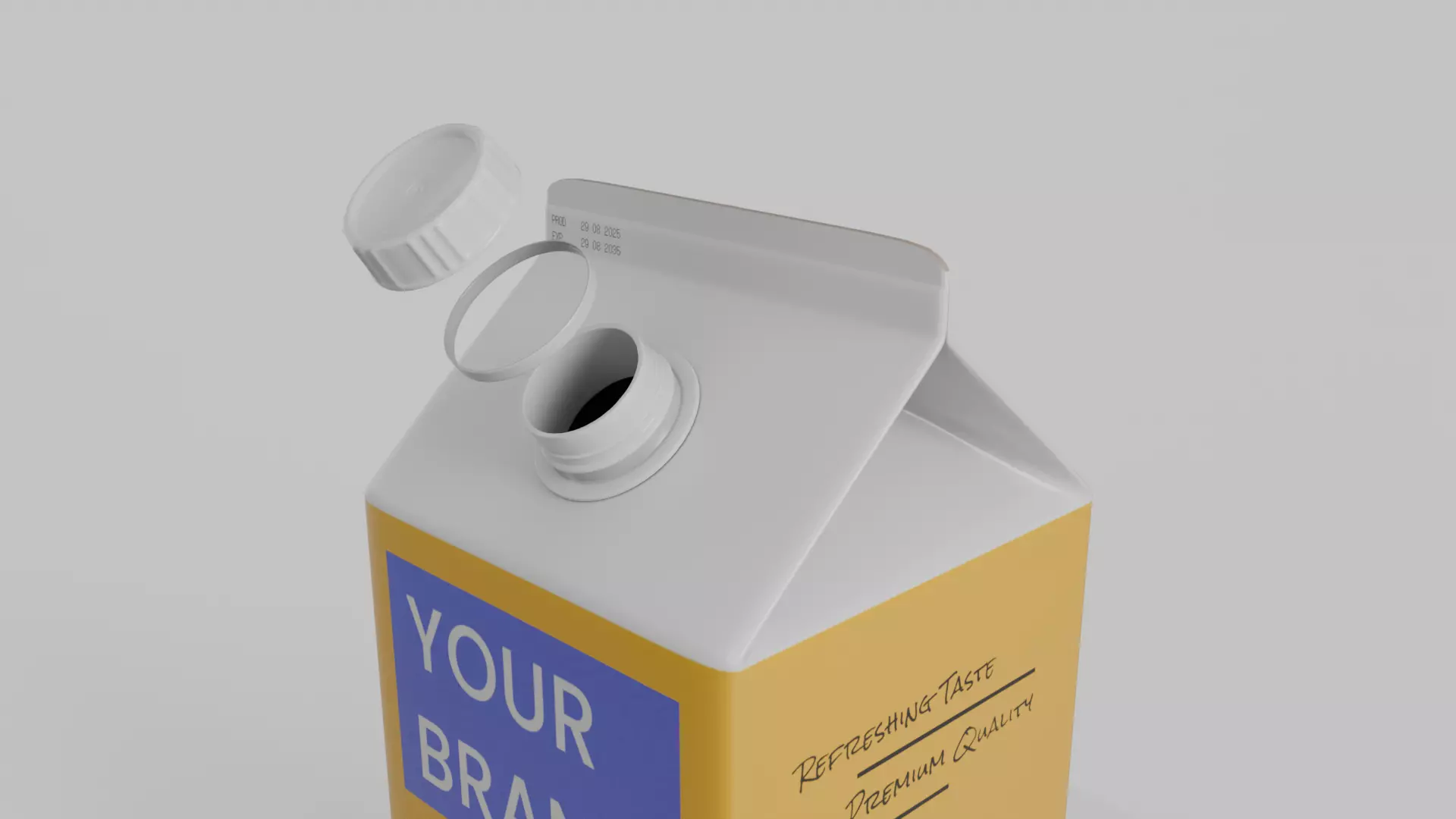 Beverage Carton Gable-Top Full Set - Customizable Pack 3D Model Collection_14