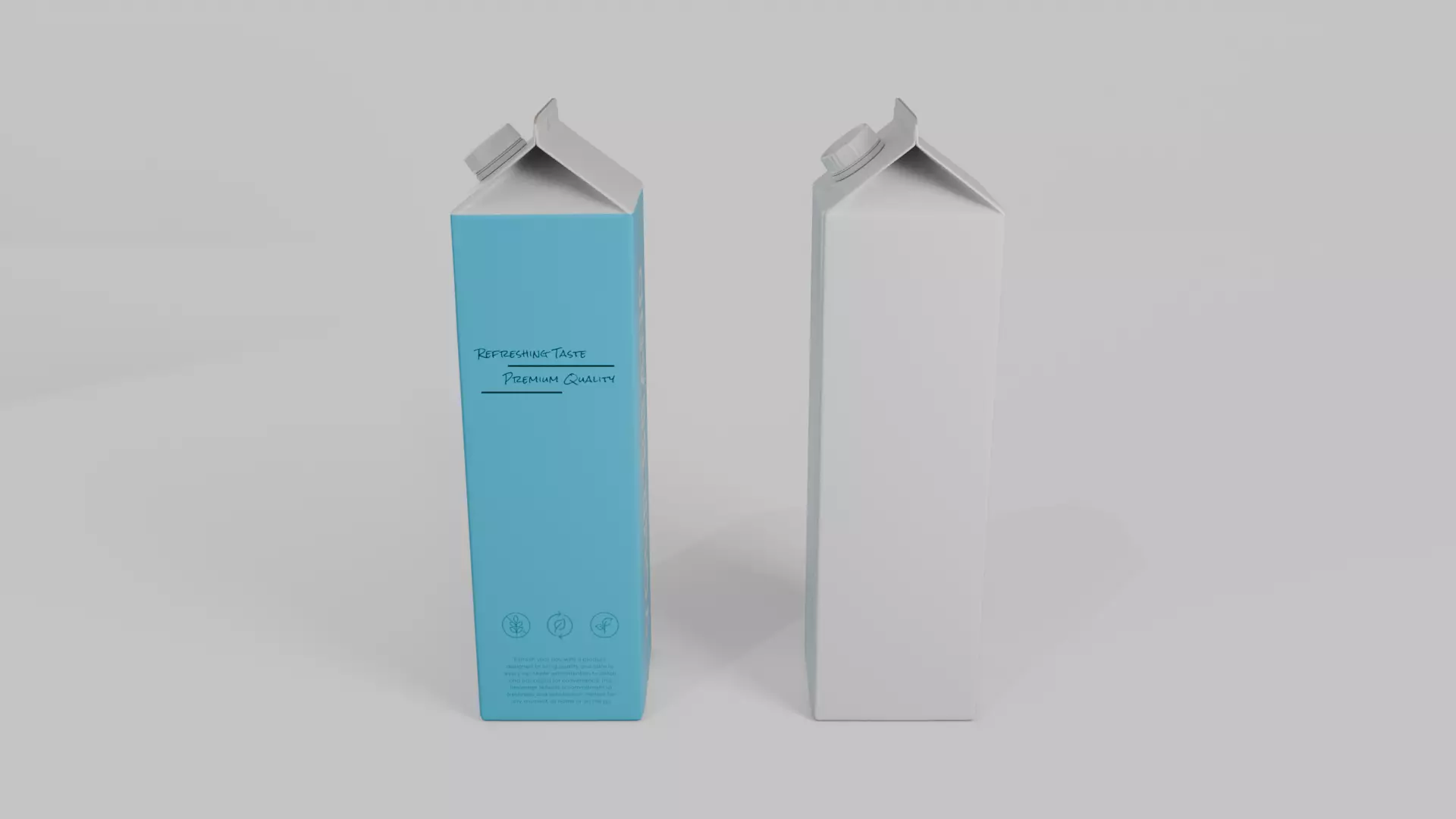 Beverage Carton Gable-Top Full Set - Customizable Pack 3D Model Collection_34