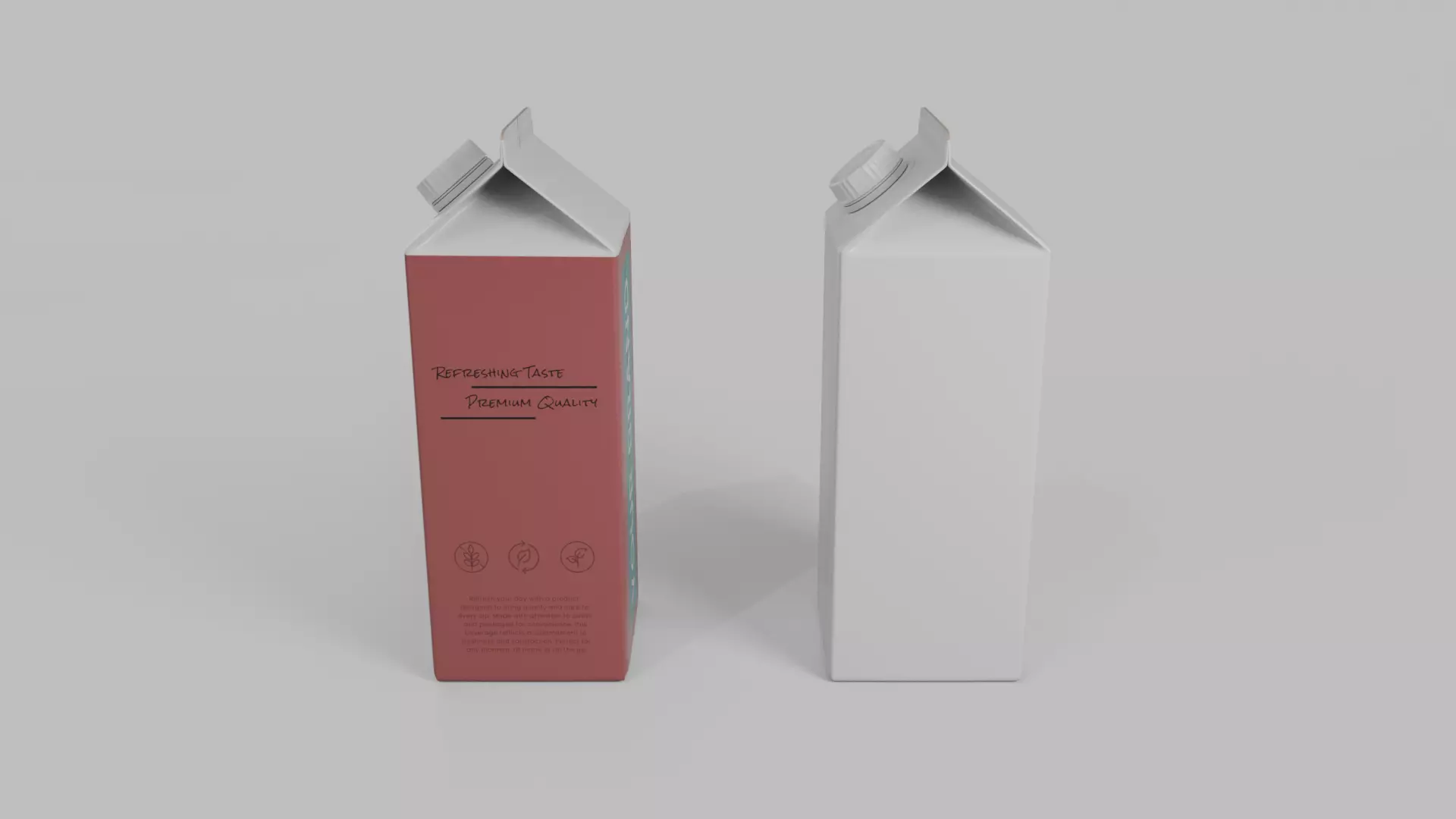 Beverage Carton Gable-Top Full Set - Customizable Pack 3D Model Collection_21