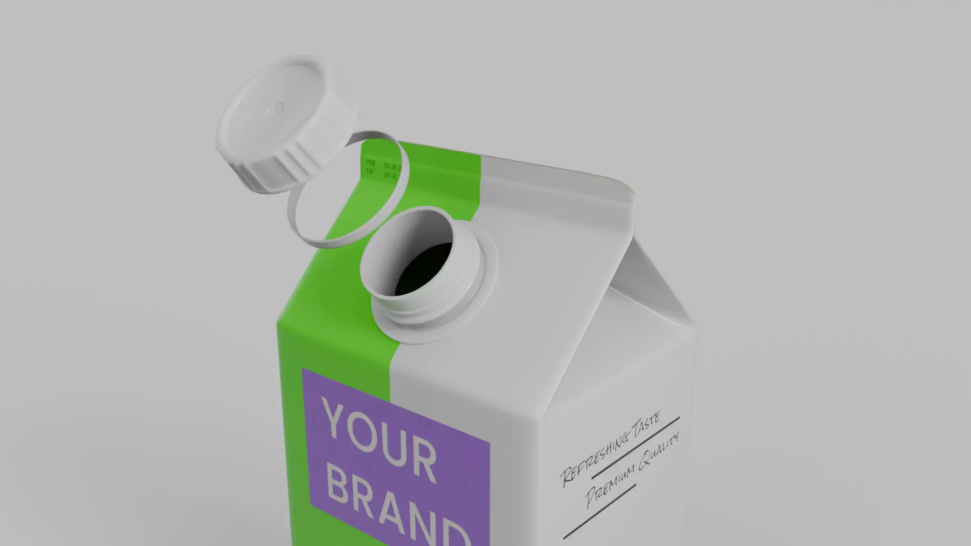 Beverage Carton Gable-Top Full Set - Customizable Pack 3D Model Collection_54