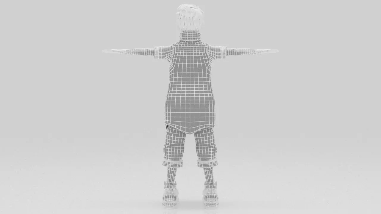 Character Wei Rigged  Low-poly 3D model_11