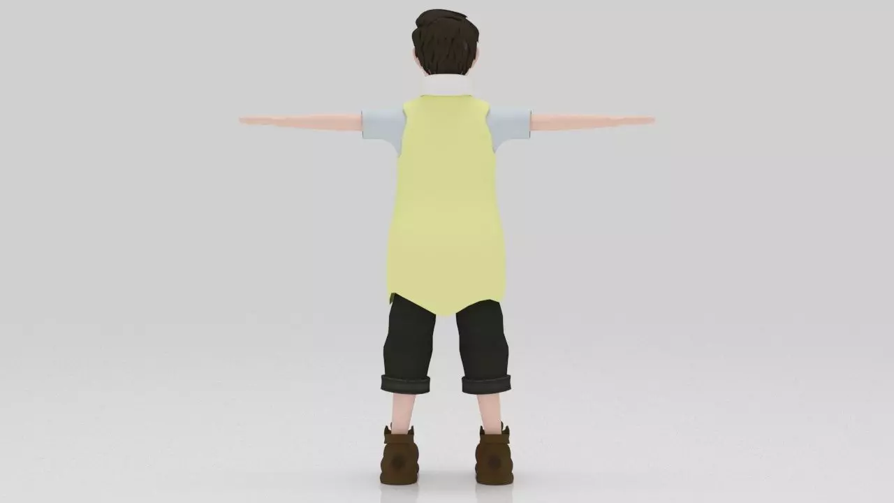 Character Wei Rigged  Low-poly 3D model_3
