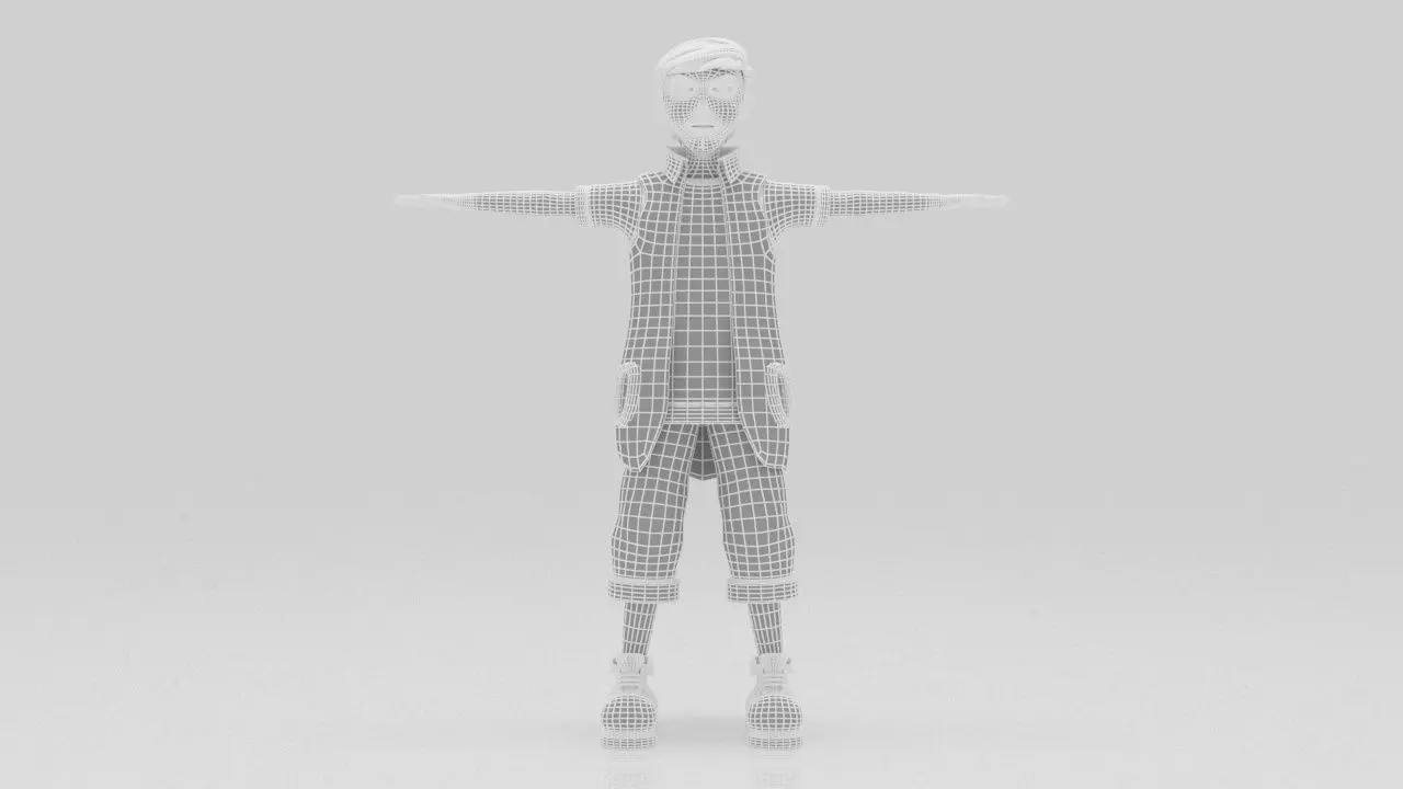 Character Wei Rigged  Low-poly 3D model_9