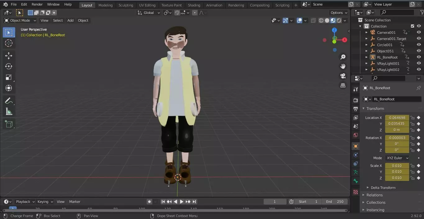 Character Wei Rigged  Low-poly 3D model_14