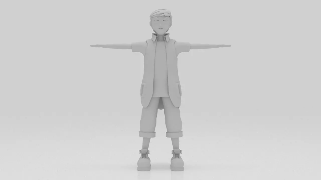 Character Wei Rigged  Low-poly 3D model_5