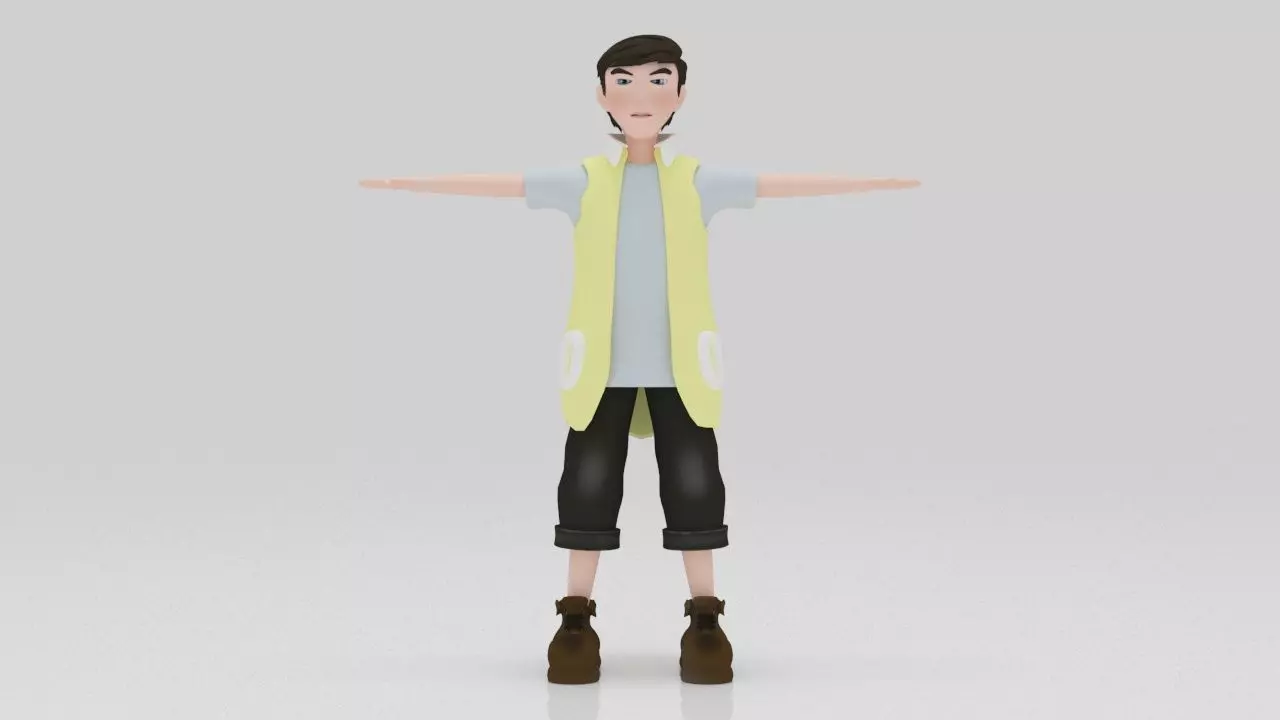 Character Wei Rigged  Low-poly 3D model_1