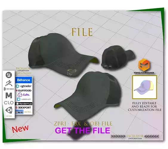 Standard Cap  Editable ZPRJ   FBX   OBJ 