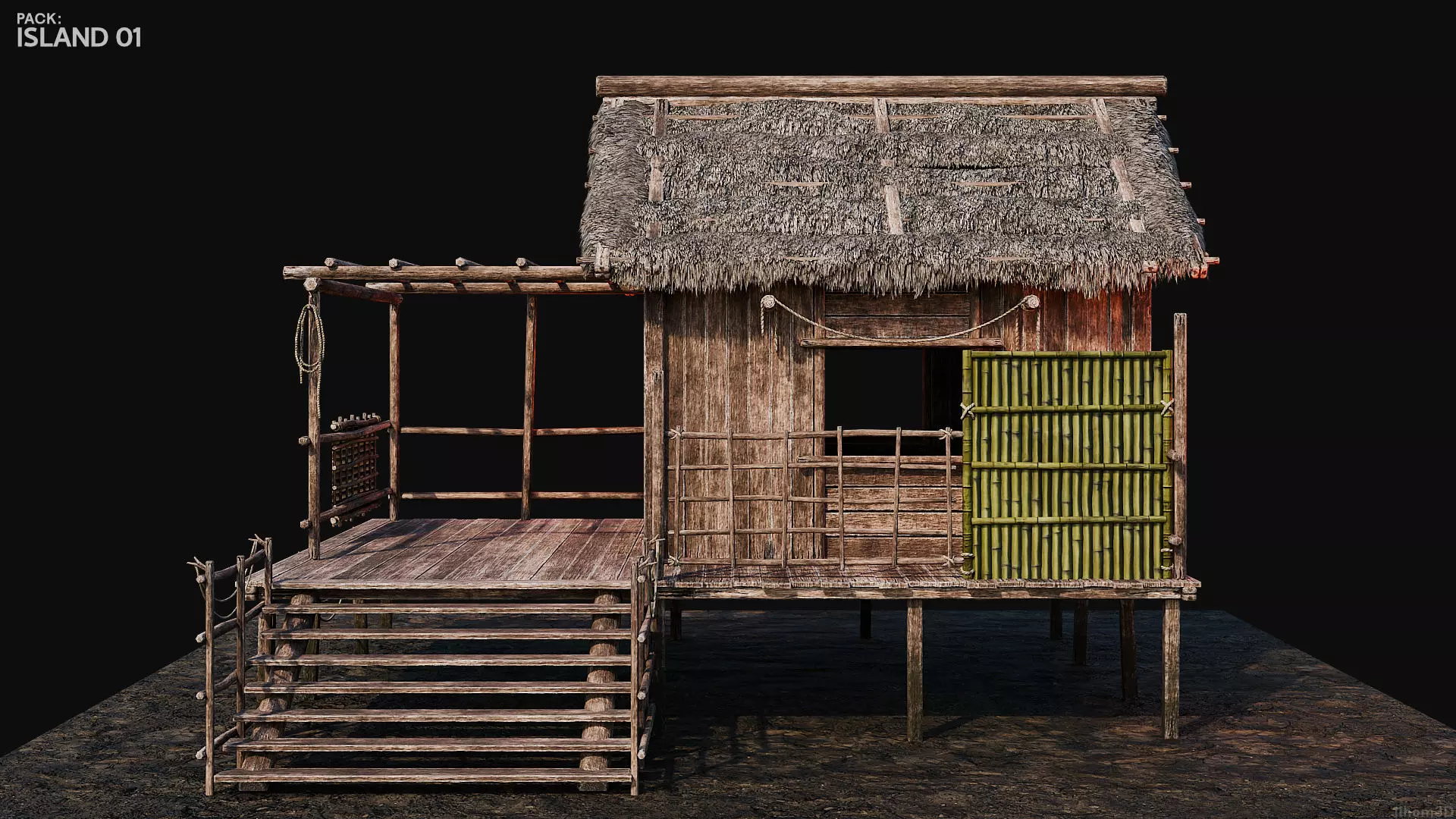 ISLAND 01 with INTERIORS 4K TEXTURES Low-poly 3D model_20