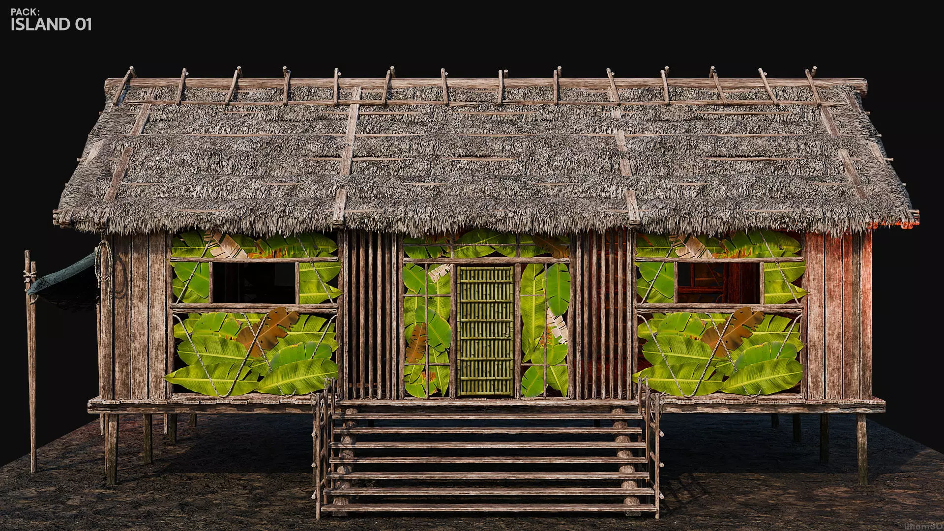 ISLAND 01 with INTERIORS 4K TEXTURES Low-poly 3D model_24