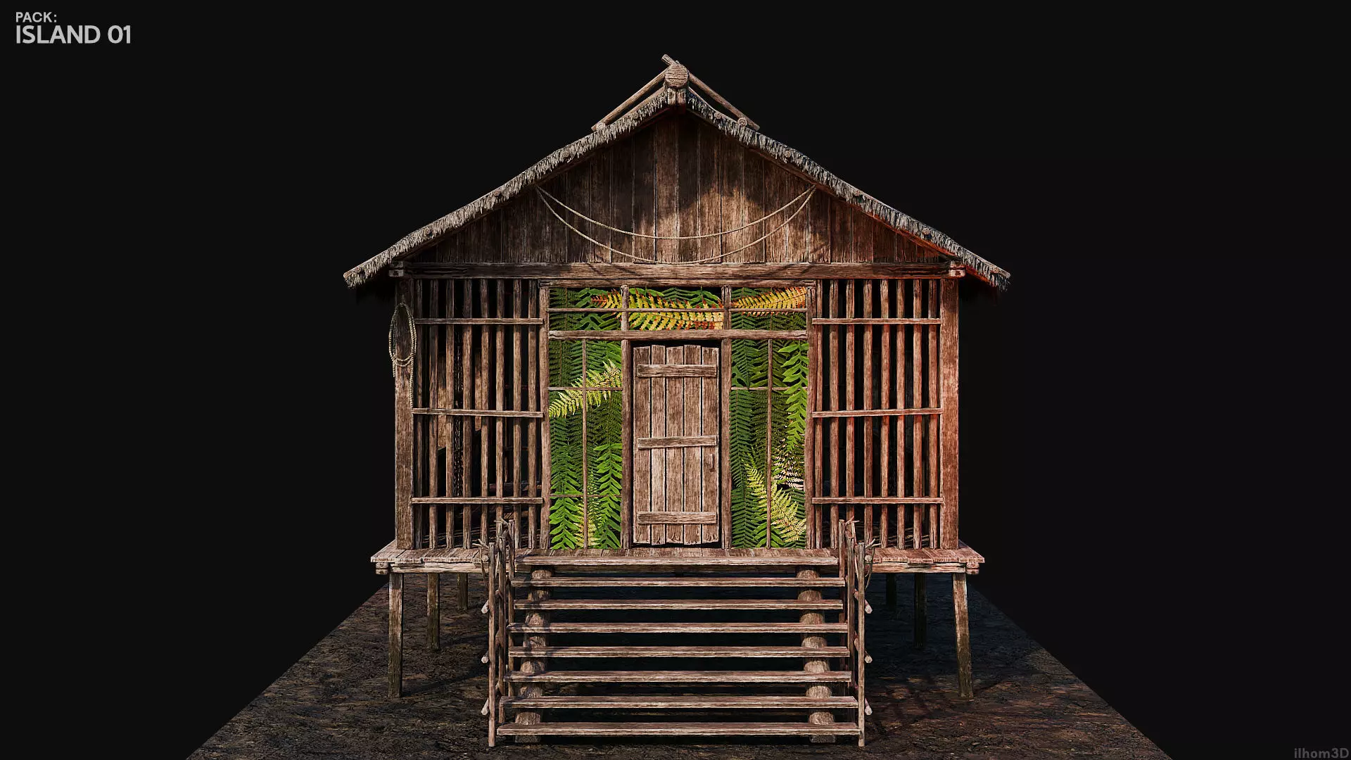 ISLAND 01 with INTERIORS 4K TEXTURES Low-poly 3D model_21