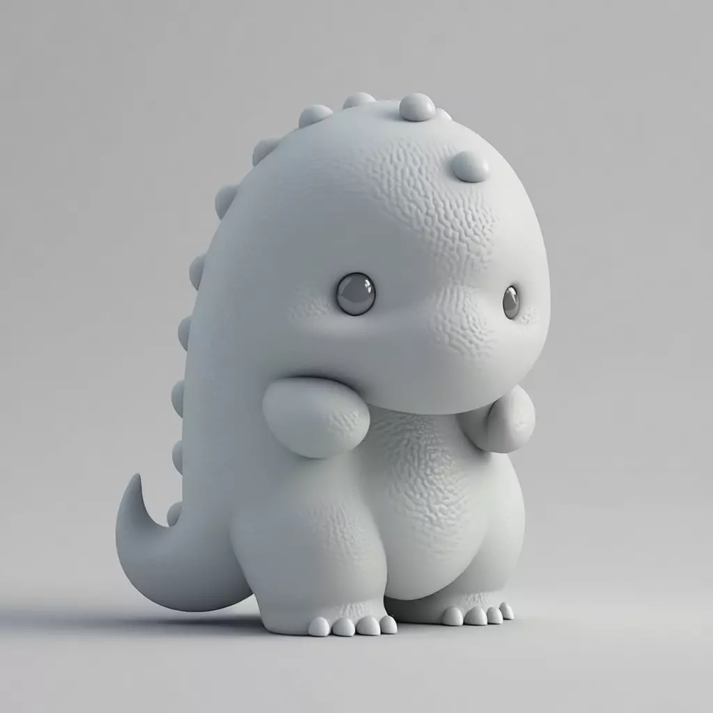 Cute Pink Dino 3D Model LowPoly Soft Texture Chibi Design Low-poly 3D model_4