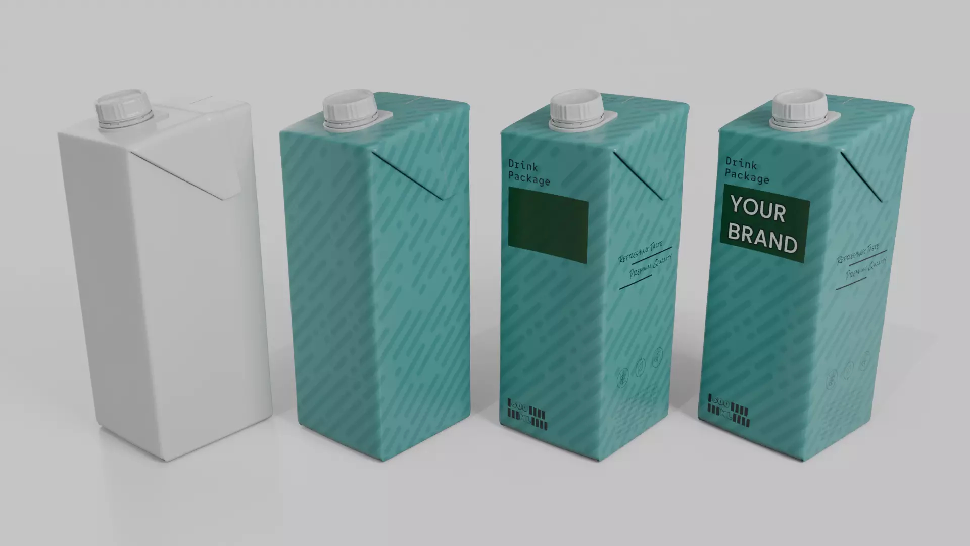 Beverage Carton Tilt-Edge Duo - Customizable Pack 3D Model Collection_14