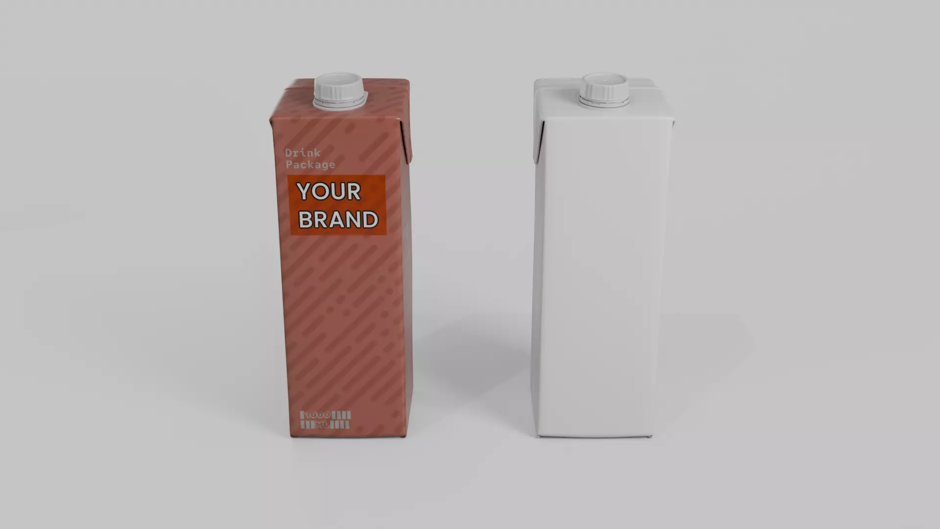 Beverage Carton Tilt-Edge Duo - Customizable Pack 3D Model Collection_6