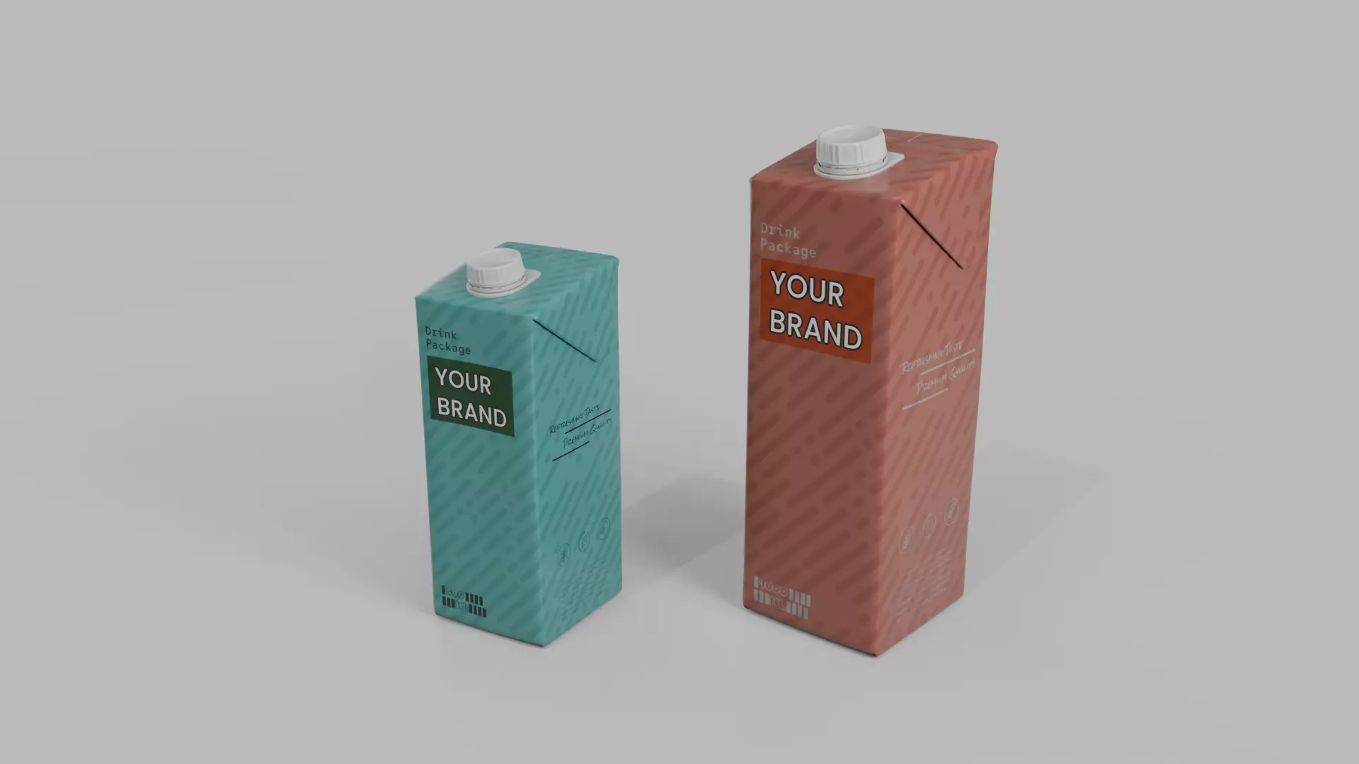 Beverage Carton Tilt-Edge Duo - Customizable Pack 3D Model Collection_3