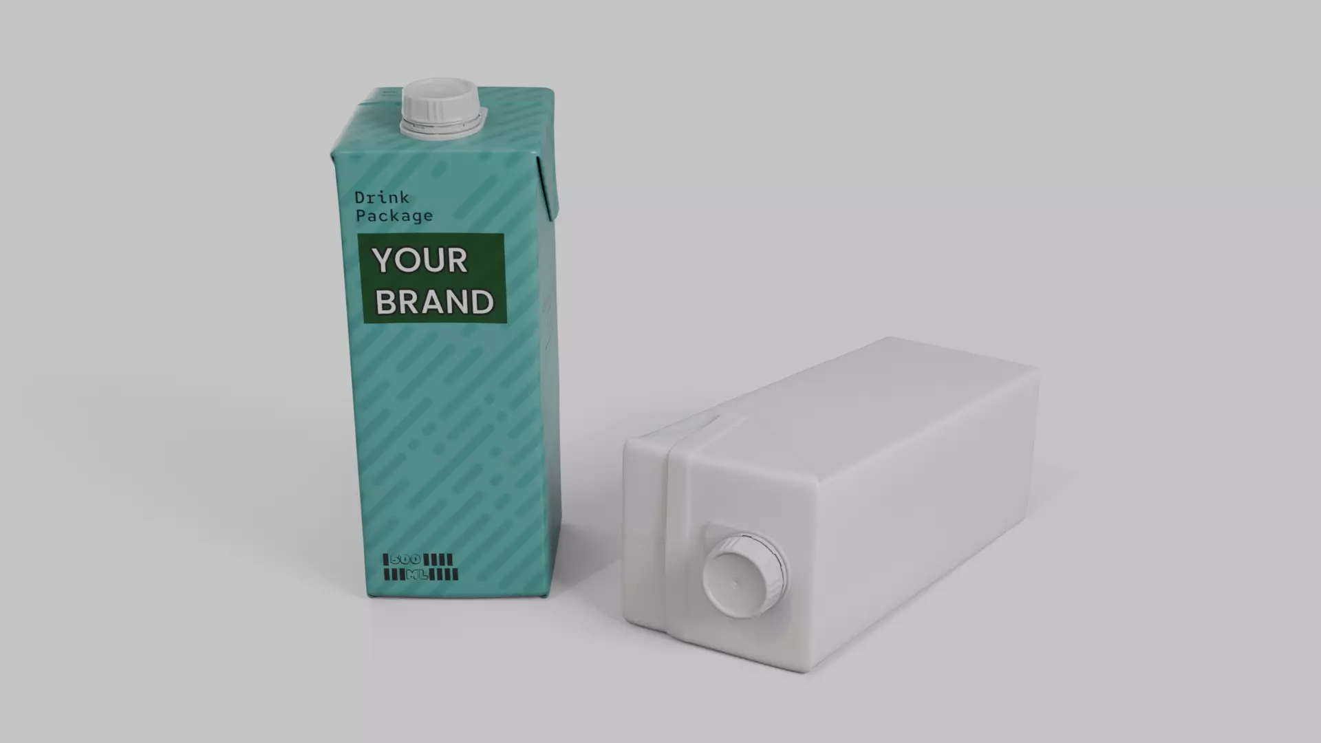 Beverage Carton Tilt-Edge Duo - Customizable Pack 3D Model Collection_17