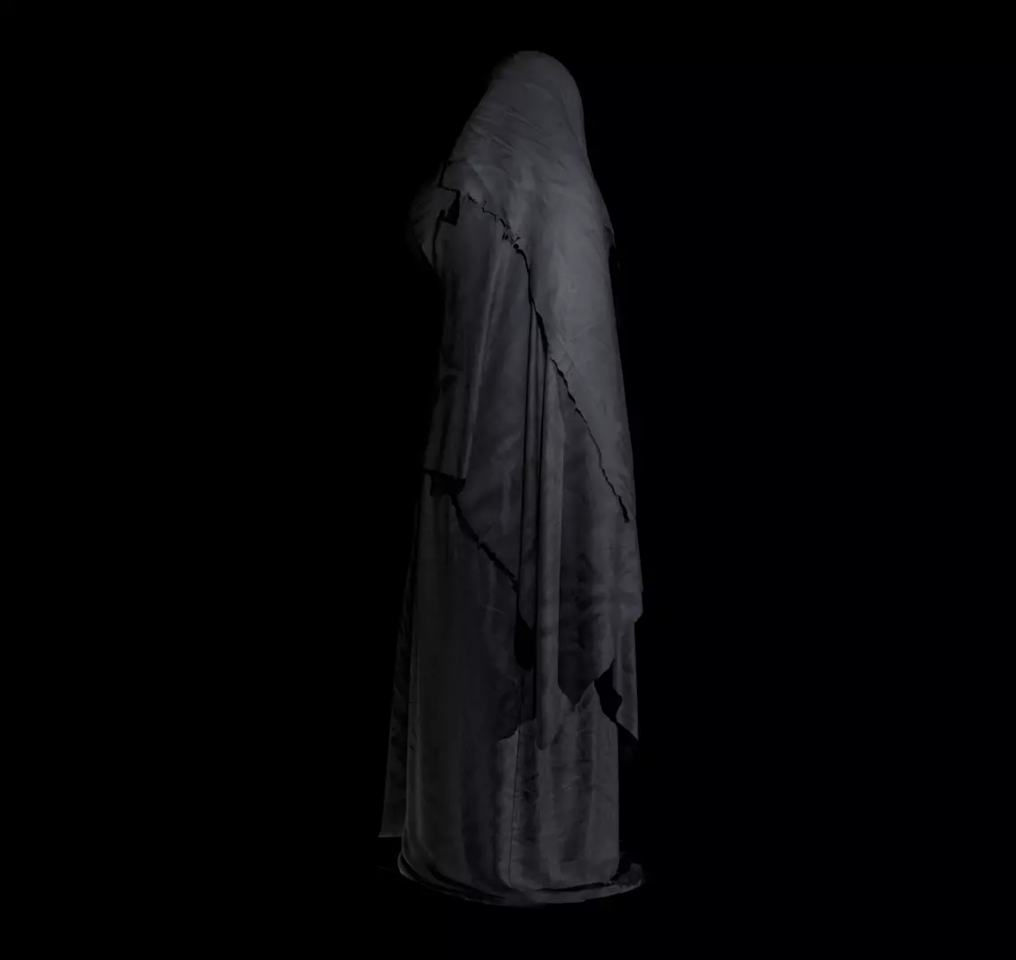 Hooded Ghost with Lantern  3D print model_1