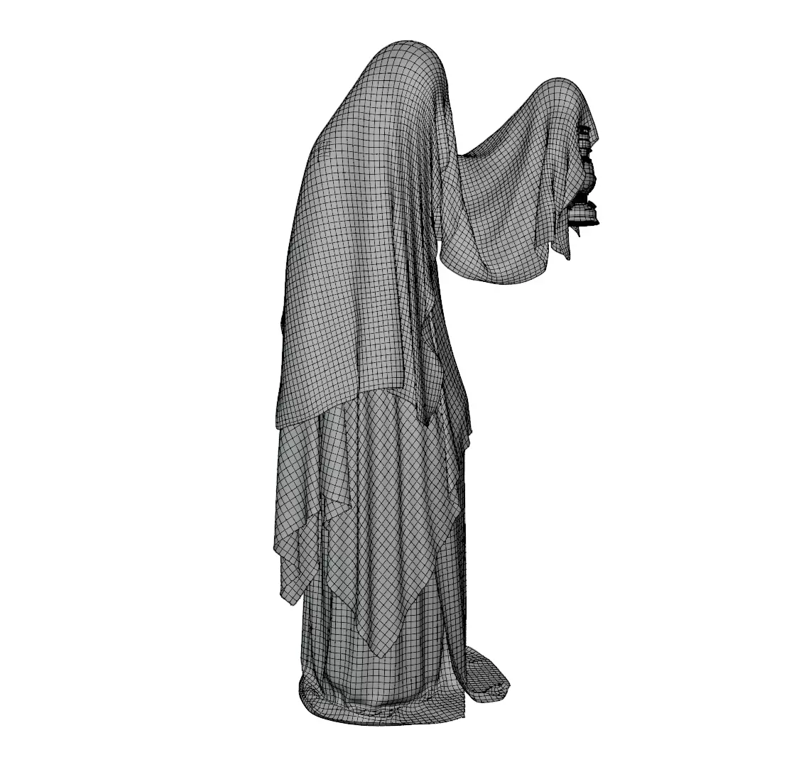 Hooded Ghost with Lantern  3D print model_14