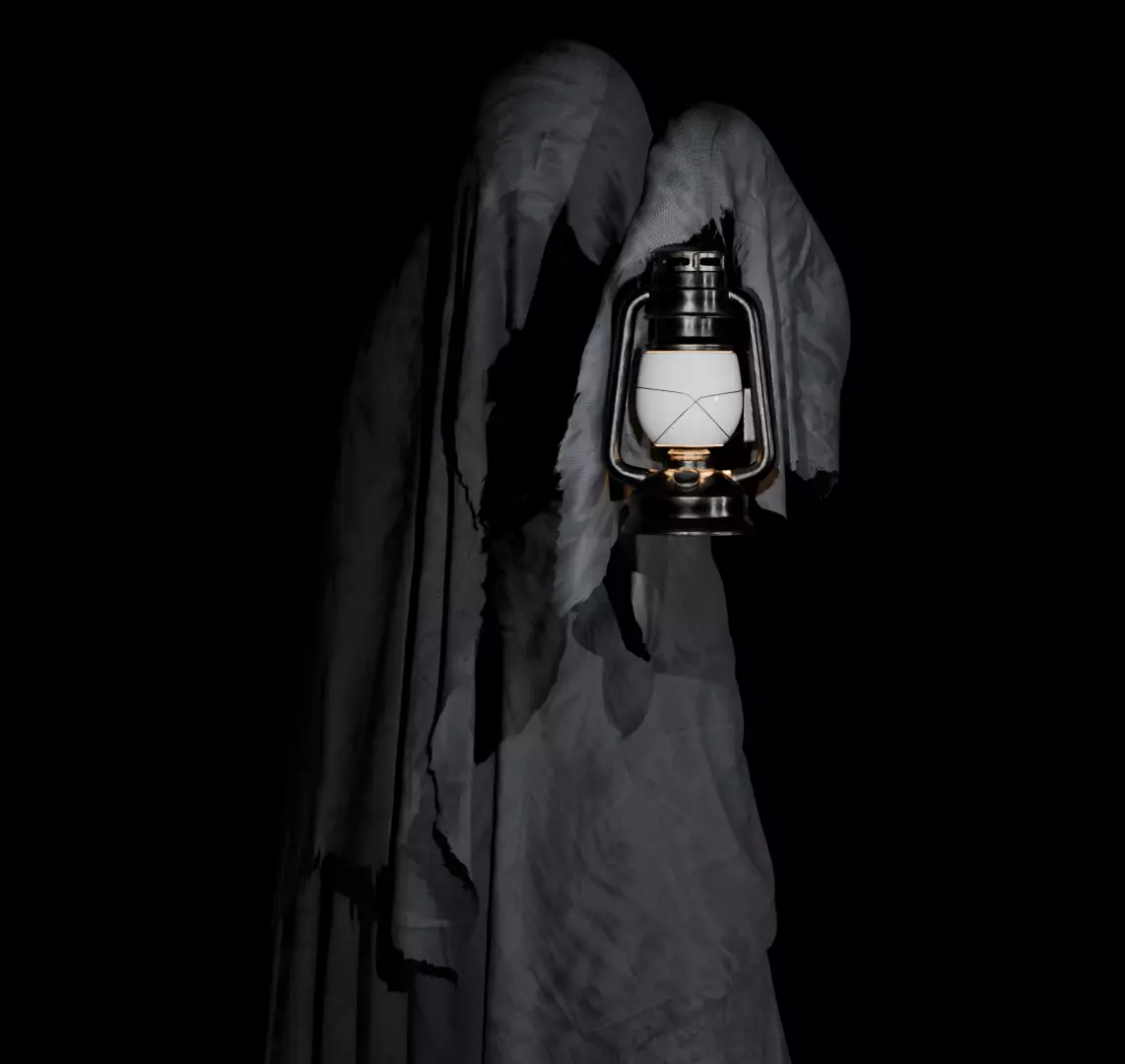 Hooded Ghost with Lantern  3D print model_4