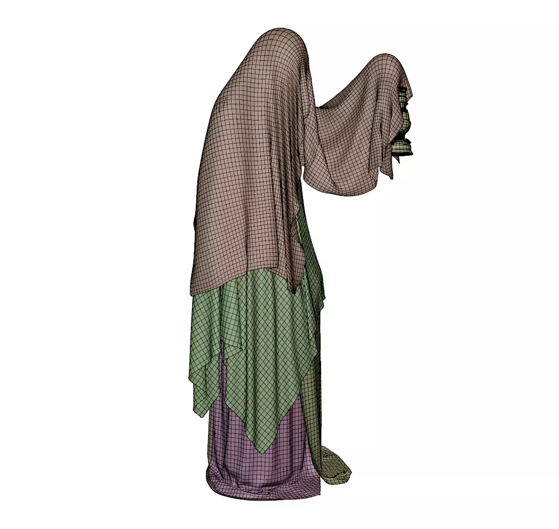 Hooded Ghost with Lantern  3D print model_20