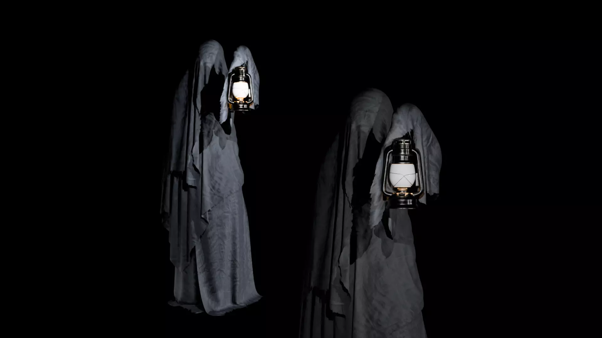 Hooded Ghost with Lantern  3D print model_0