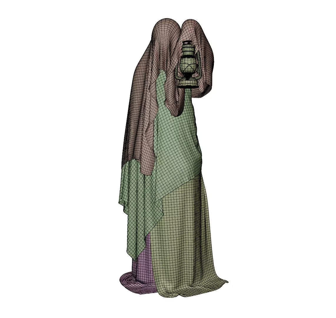 Hooded Ghost with Lantern  3D print model_9