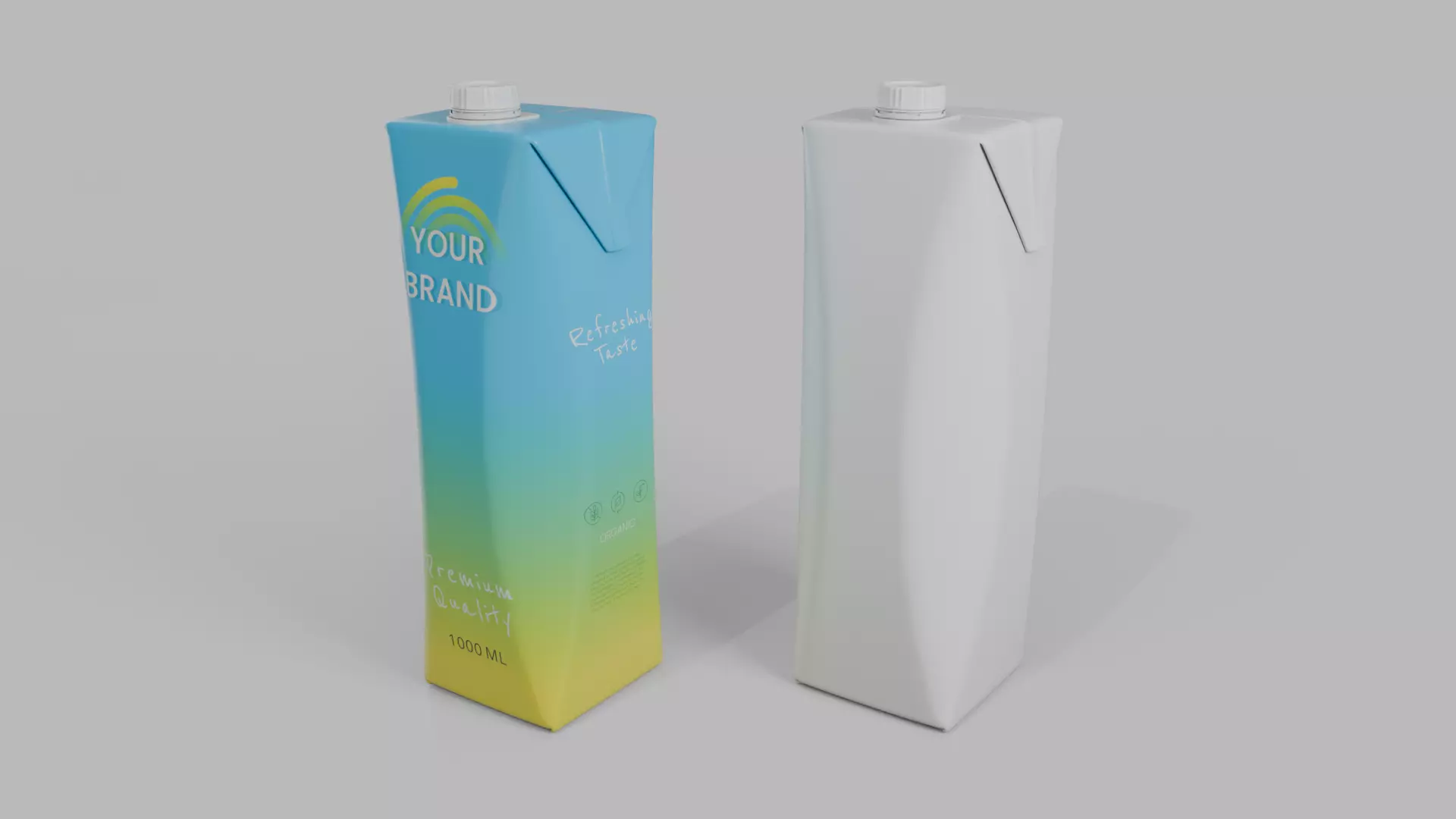Beverage Carton Large Sizes Mix - Customizable Pack 3D Model Collection_22