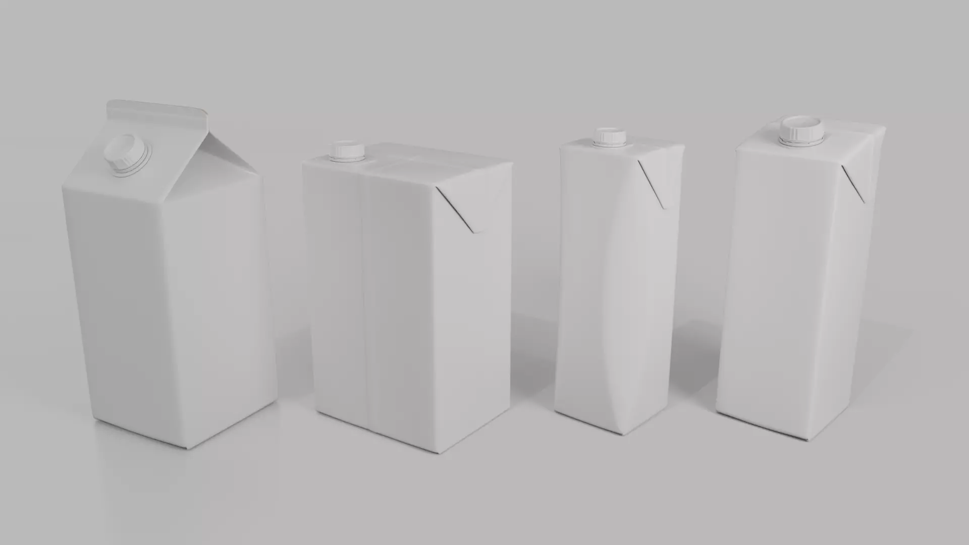 Beverage Carton Large Sizes Mix - Customizable Pack 3D Model Collection_6