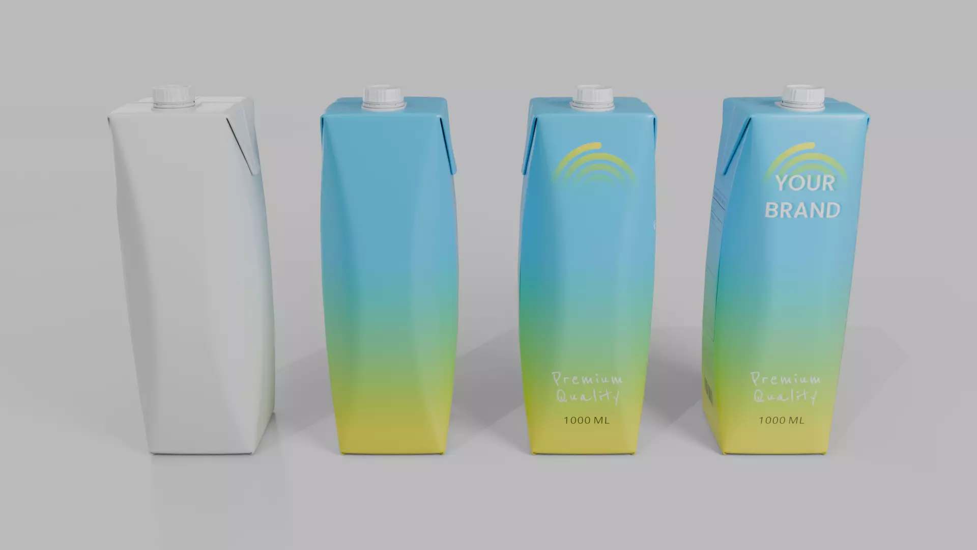 Beverage Carton Large Sizes Mix - Customizable Pack 3D Model Collection_23