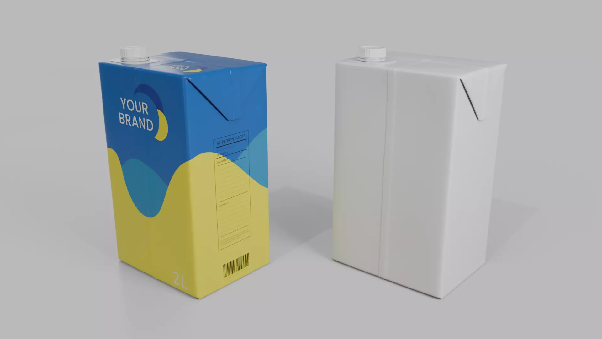 Beverage Carton Large Sizes Mix - Customizable Pack 3D Model Collection_31