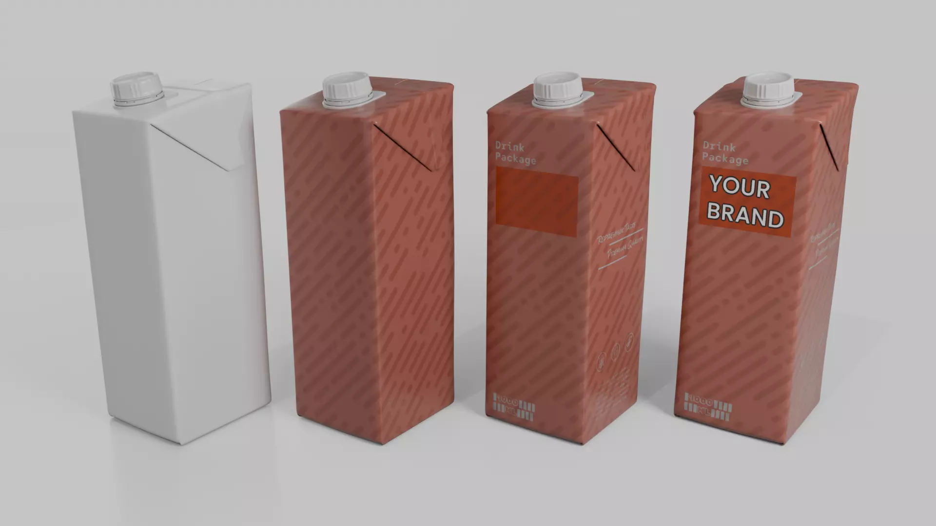 Beverage Carton Large Sizes Mix - Customizable Pack 3D Model Collection_18