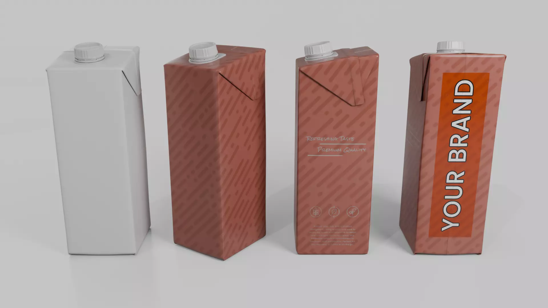 Beverage Carton Large Sizes Mix - Customizable Pack 3D Model Collection_19