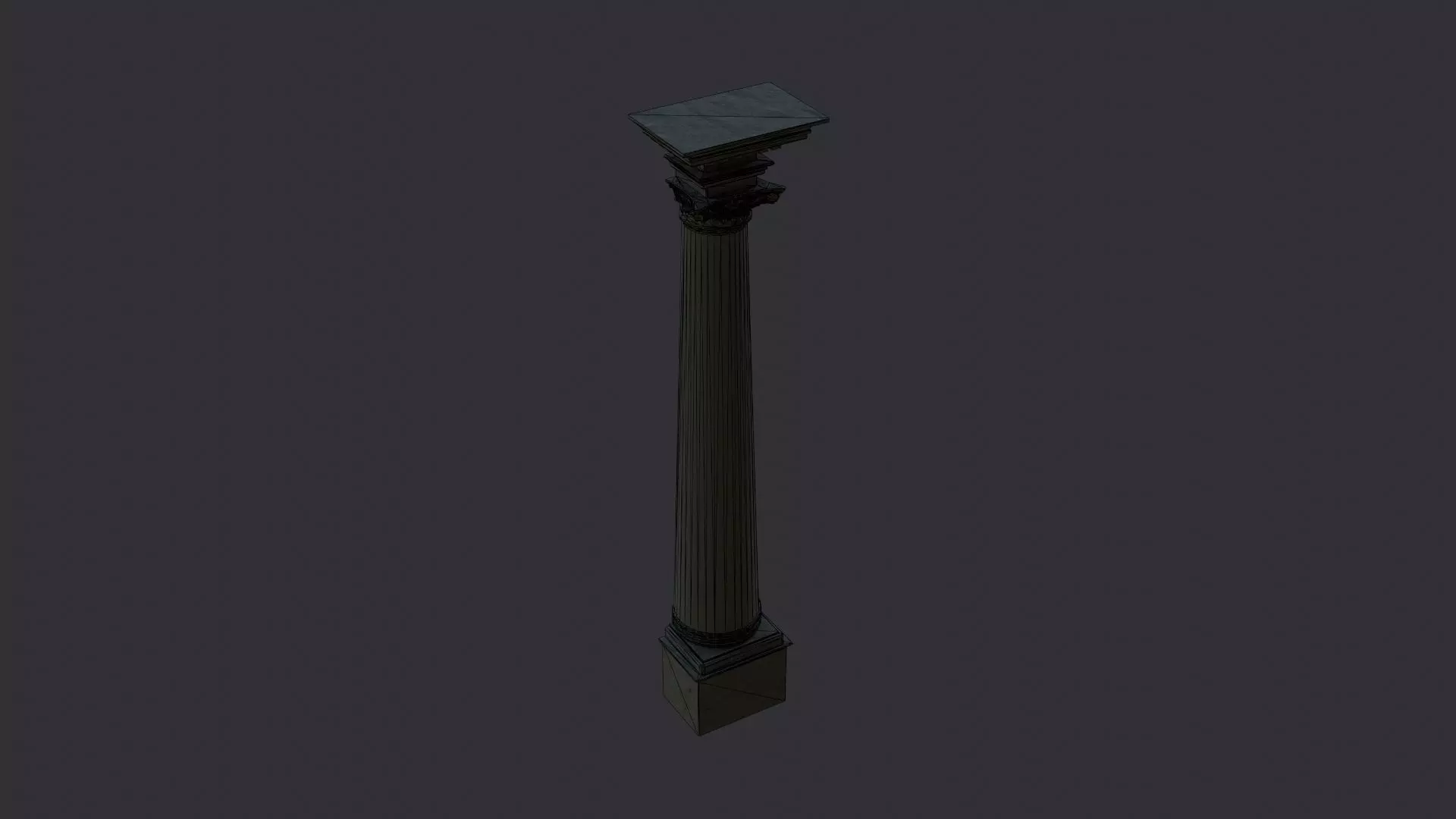 Back Pillar Portland Stone Low-poly 3D model_7