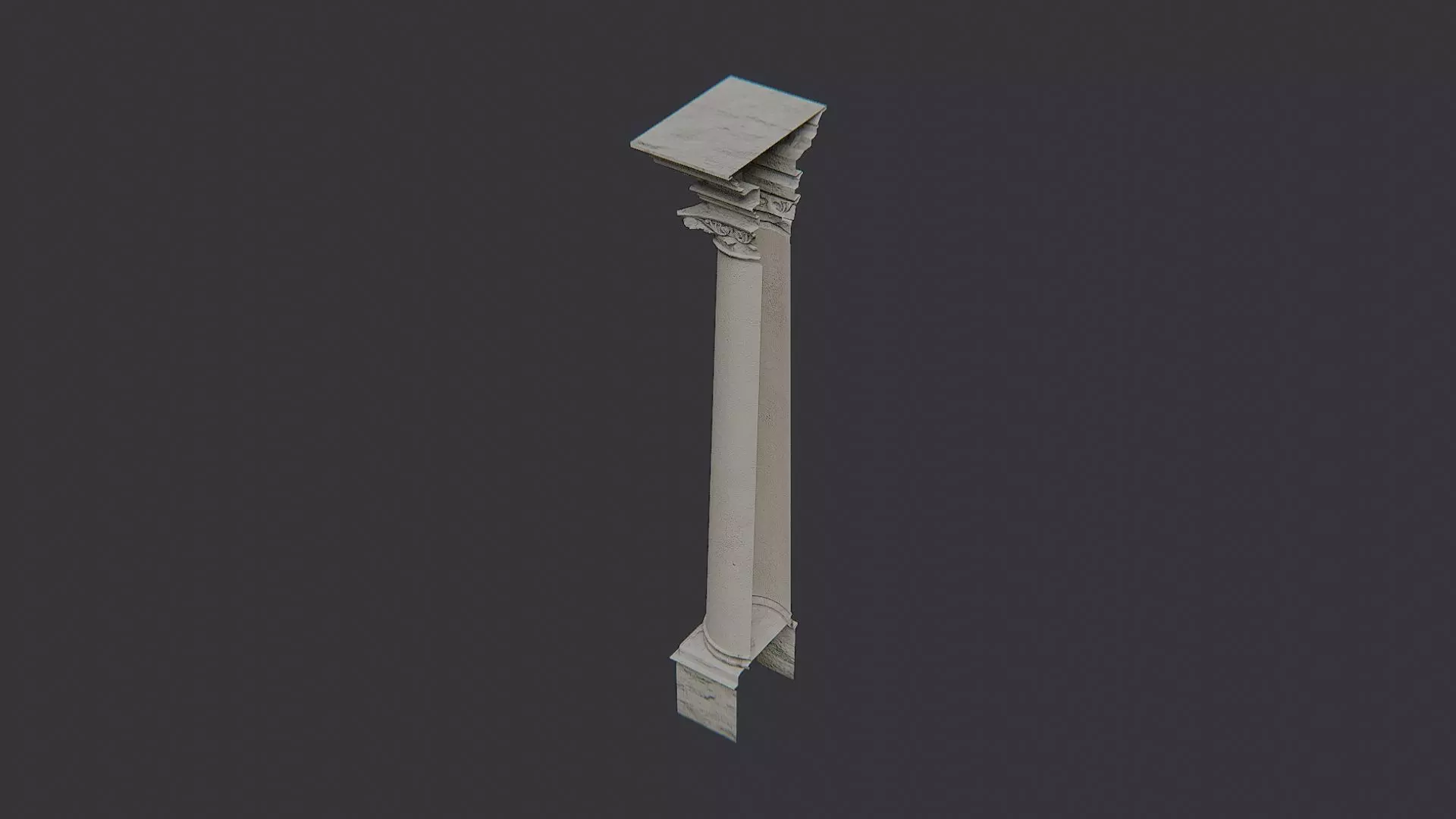 Back Pillar Portland Stone Low-poly 3D model_3