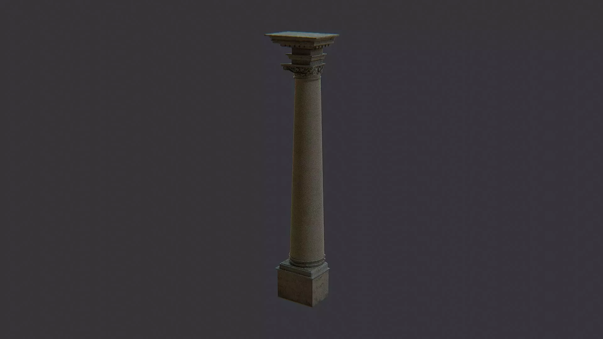 Back Pillar Portland Stone Low-poly 3D model_2