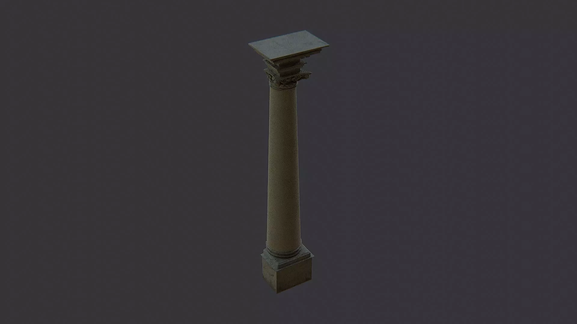 Back Pillar Portland Stone Low-poly 3D model_0