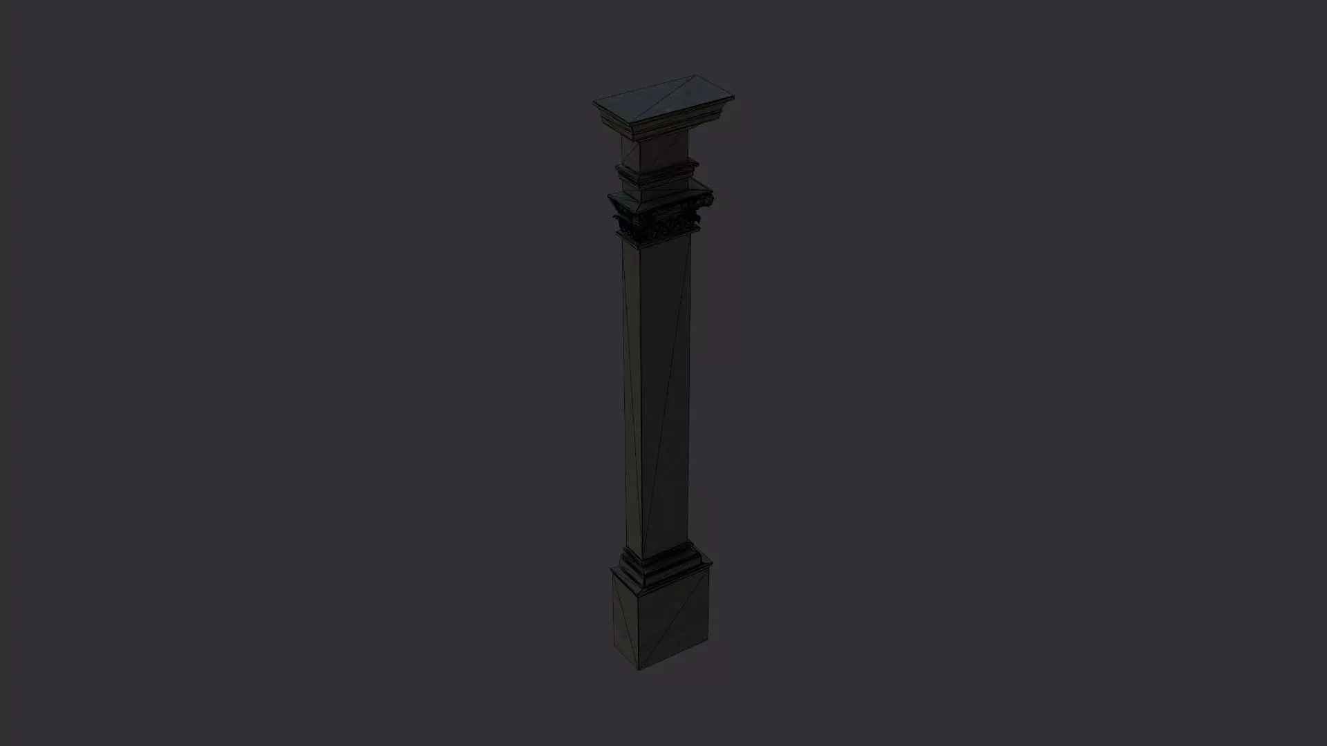 Back Pub Pillar Stone Architectural Decor Low-poly 3D model_7