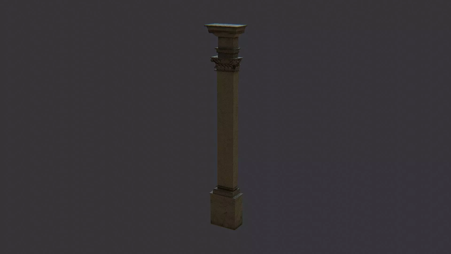 Back Pub Pillar Stone Architectural Decor Low-poly 3D model_2
