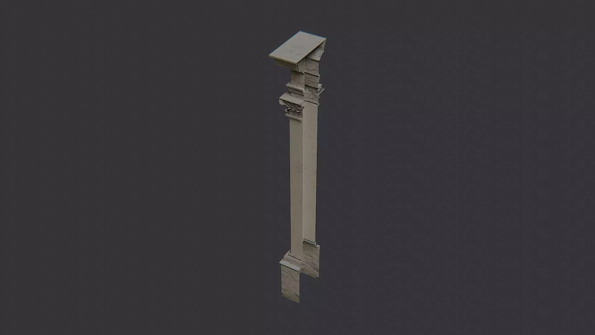 Back Pub Pillar Stone Architectural Decor Low-poly 3D model_3