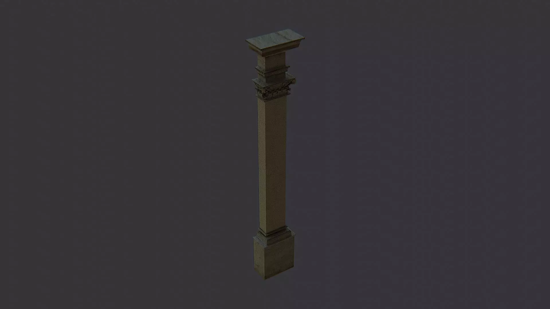 Back Pub Pillar Stone Architectural Decor Low-poly 3D model_0
