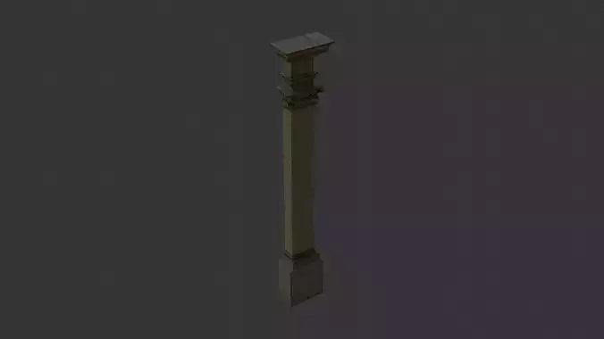Back Pub Pillar Stone Architectural Decor Low-poly 3D model