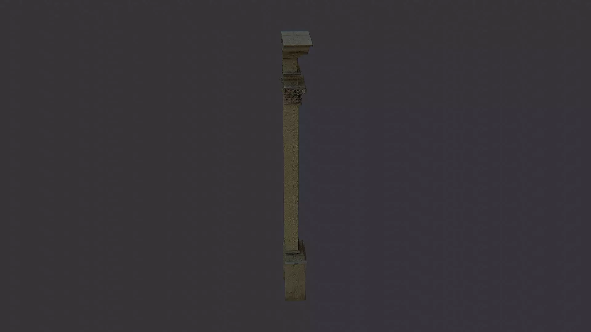 Back Pub Pillar Stone Architectural Decor Low-poly 3D model_1