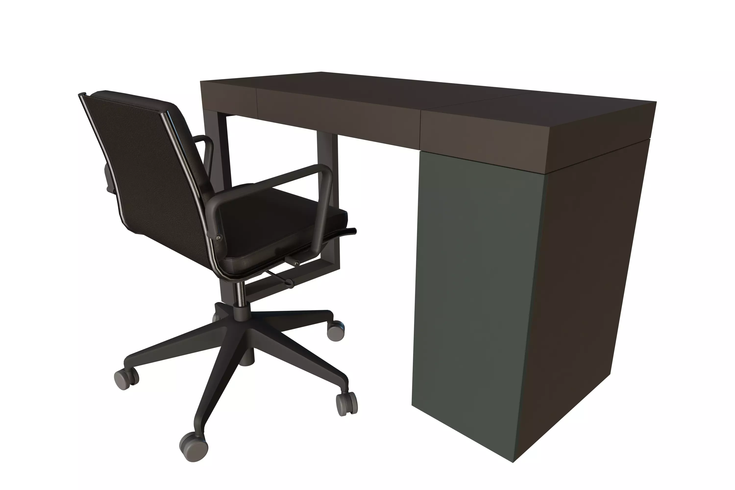 Minimalist Desk and Ergonomic Chair 3D model