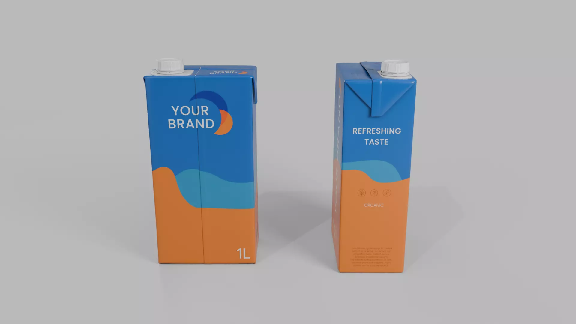 Beverage Carton Medium Sizes Mix - Customizable Pack 3D Model Collection_17
