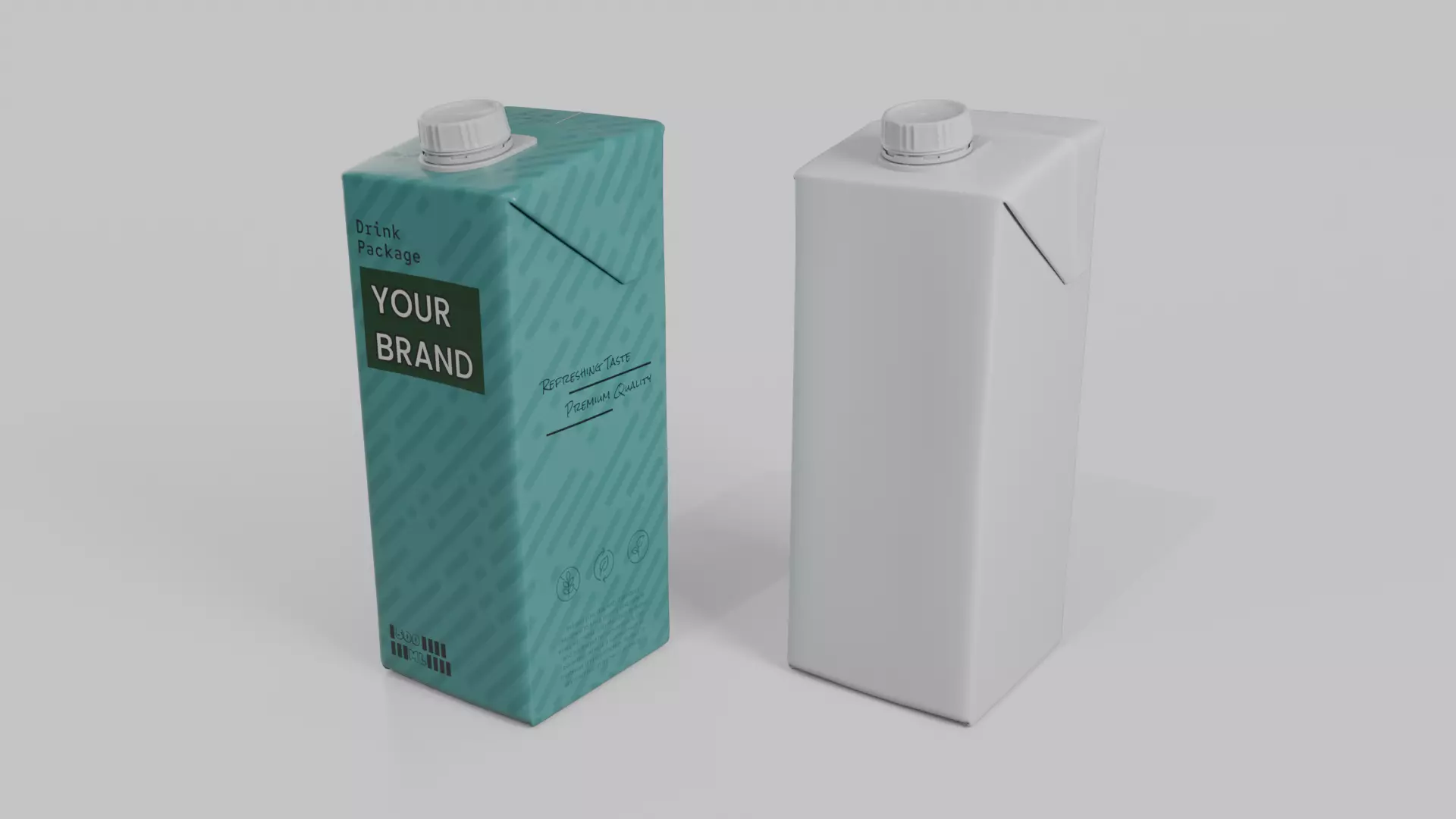 Beverage Carton Medium Sizes Mix - Customizable Pack 3D Model Collection_33