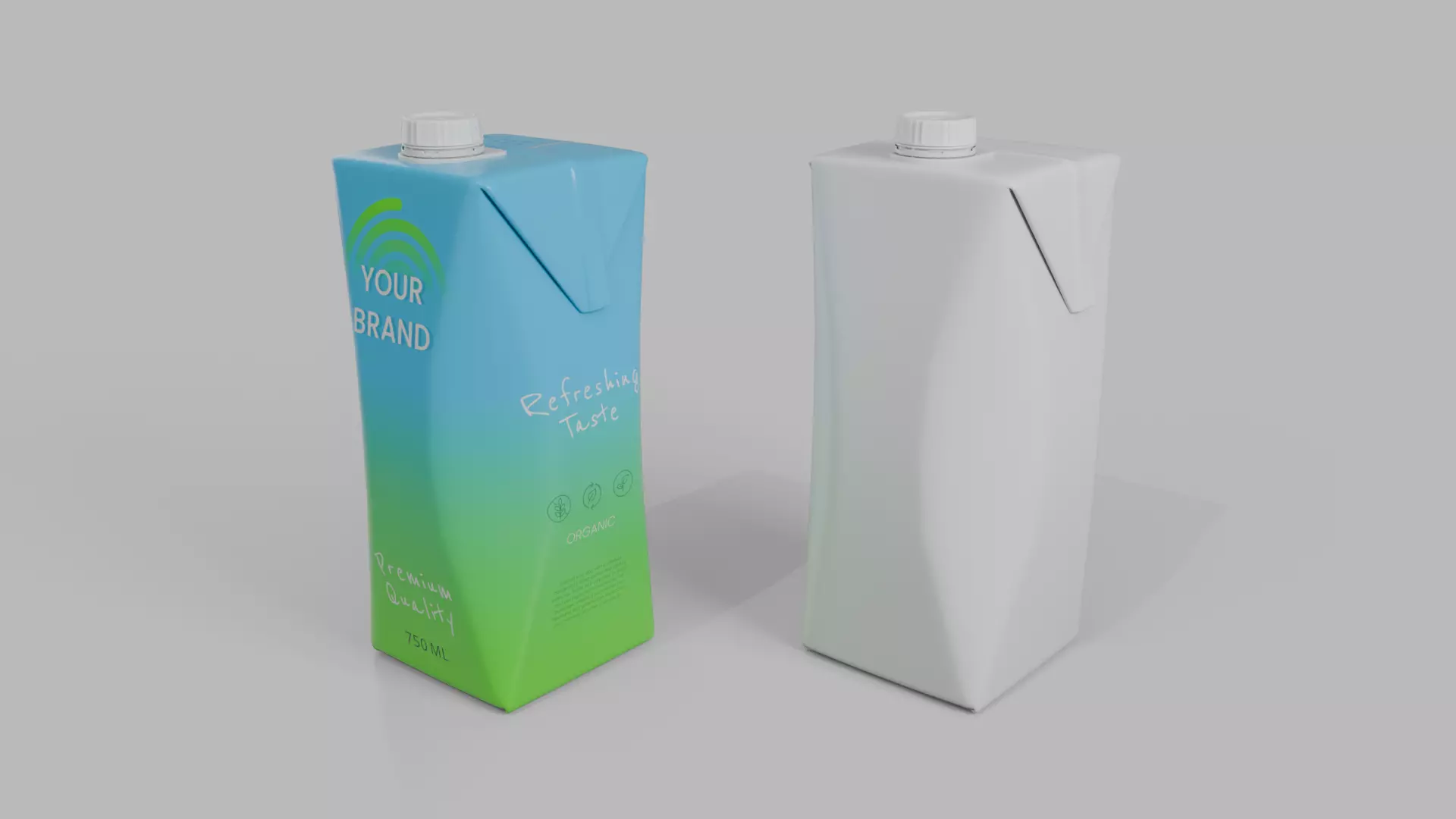 Beverage Carton Medium Sizes Mix - Customizable Pack 3D Model Collection_25