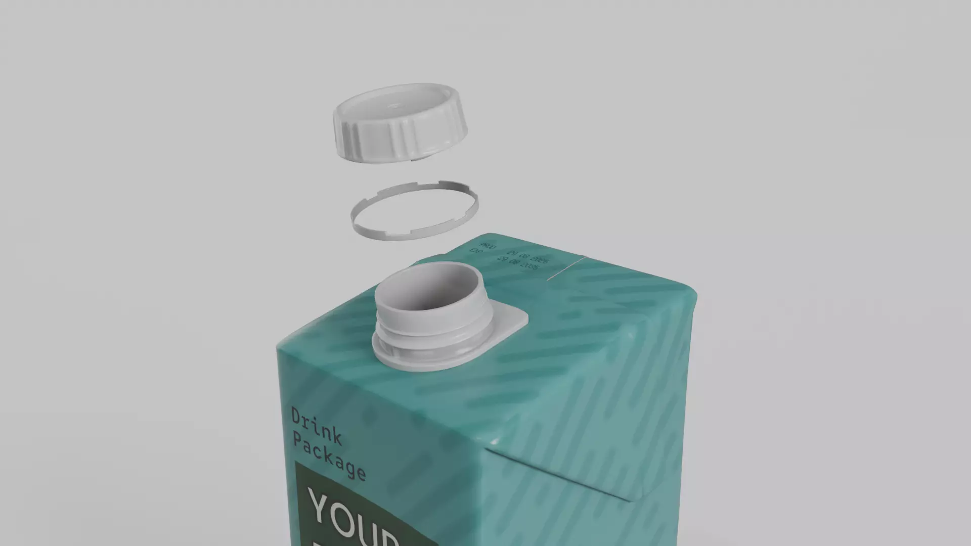 Beverage Carton Medium Sizes Mix - Customizable Pack 3D Model Collection_38