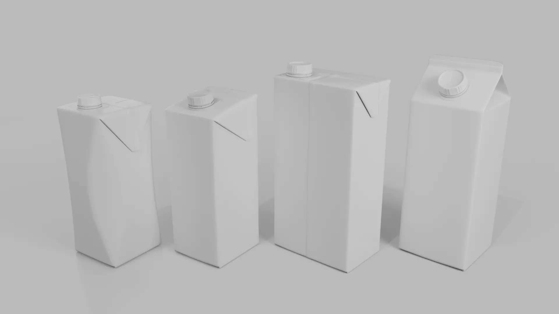 Beverage Carton Medium Sizes Mix - Customizable Pack 3D Model Collection_8