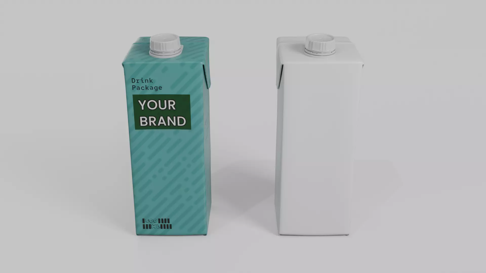 Beverage Carton Medium Sizes Mix - Customizable Pack 3D Model Collection_34